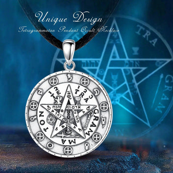 Pentagram Runes Necklace Pagan Jewelry