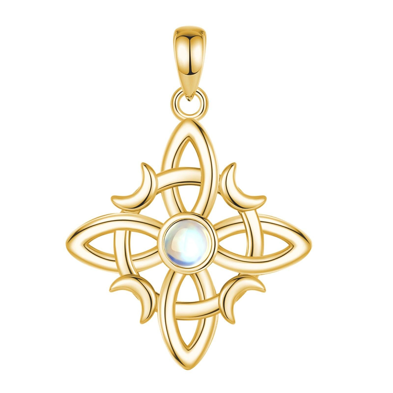Witch Celtic Knot Necklace Abalone Witchcraft Amulet Wicca Jewelry-MoonChildWorld