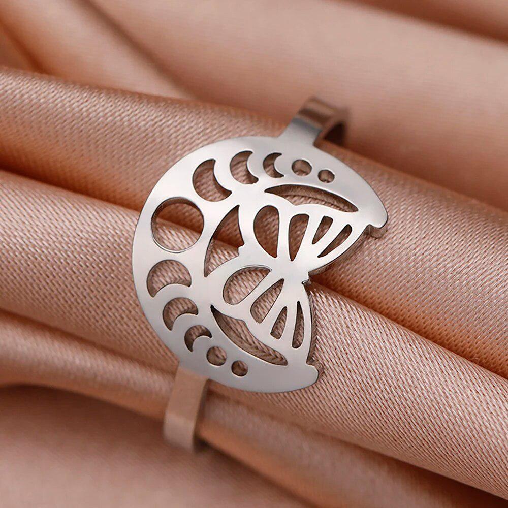 Celtic Knot Moon phase Ring Goddess moon Ring-MoonChildWorld
