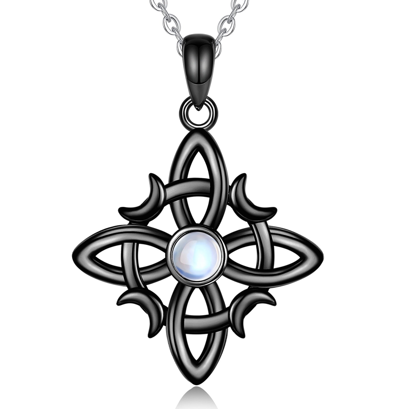 Witch Celtic Knot Necklace Abalone Witchcraft Amulet Wicca Jewelry-MoonChildWorld