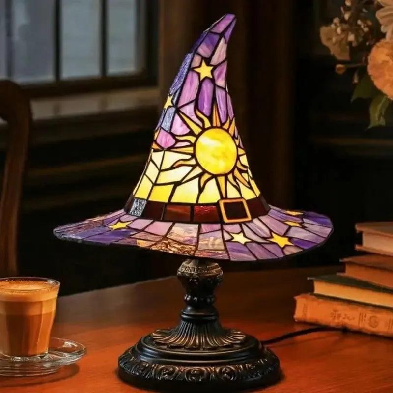 Wizard Hat Lamp Retro Creative Led Night Light Witch Desk Lamp for Halloween Home Decor-MoonChildWorld
