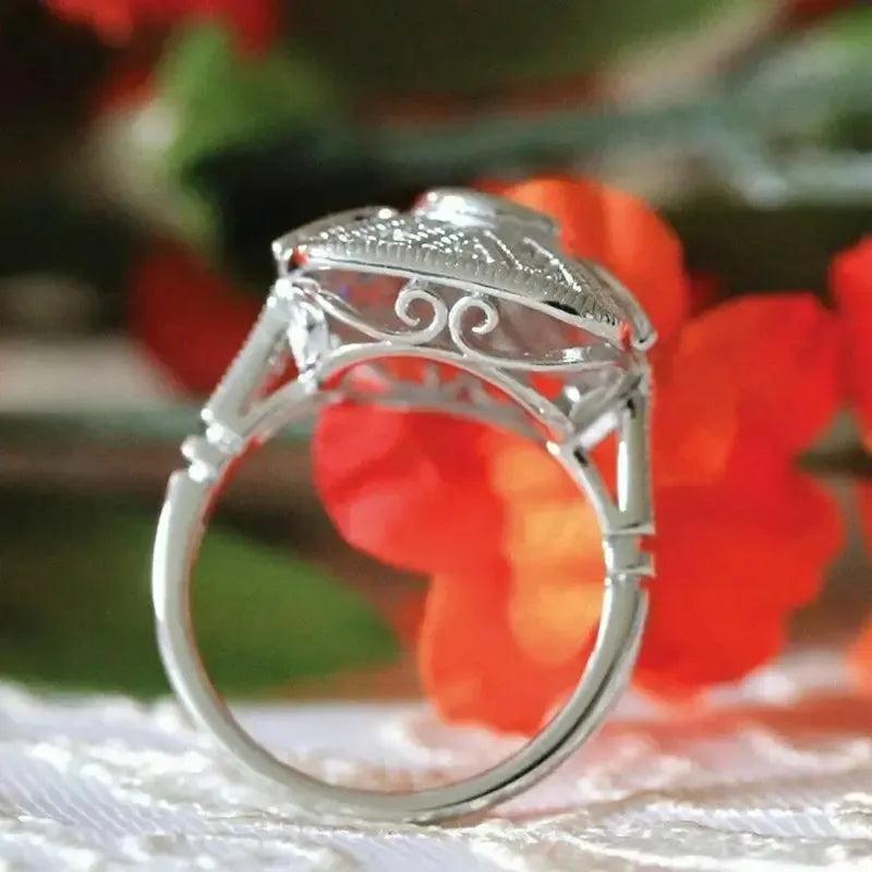 Crystal Triple Moon Ring Wiccan Jewelry-MoonChildWorld