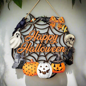 Spooky Halloween Wooden Sign Wall Decor - Witchy Hanging Decoration Spooky Welcome Sign for Witch Home Decor-MoonChildWorld
