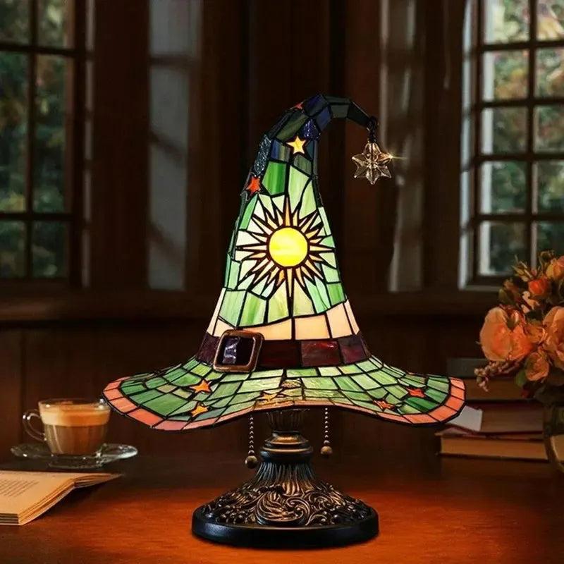 Wizard Hat Lamp Retro Creative Led Night Light Witch Desk Lamp for Halloween Home Decor-MoonChildWorld