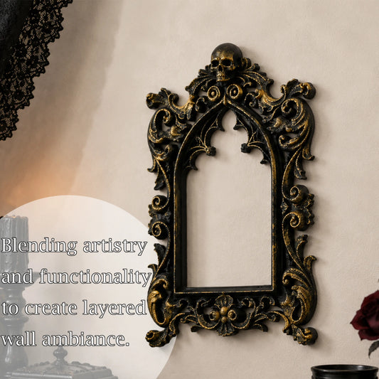 Skull mirror frame โ baroque carved detail