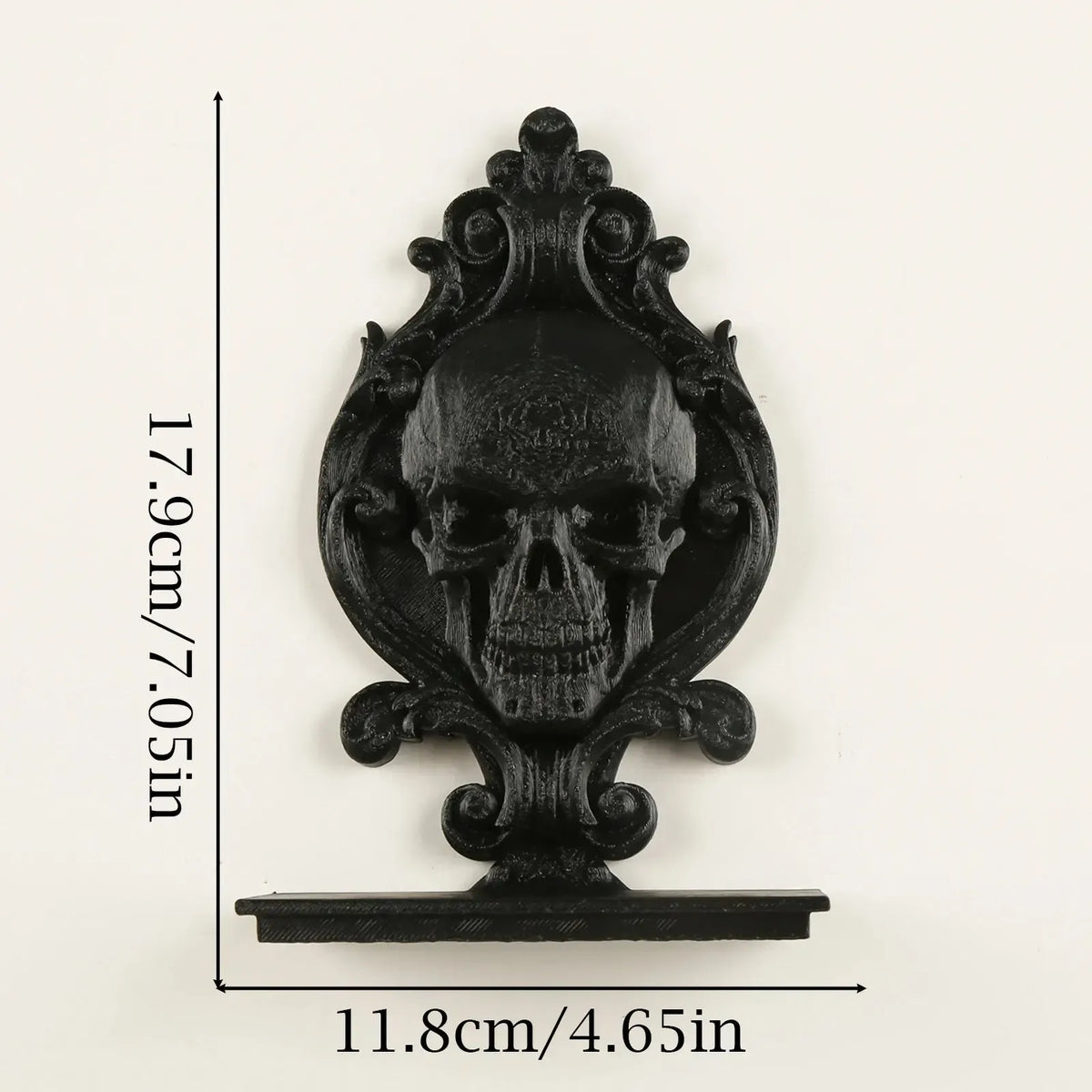 Skull Relief Wall Shelf Gothic Resin Crystal and Candle Display-MoonChildWorld
