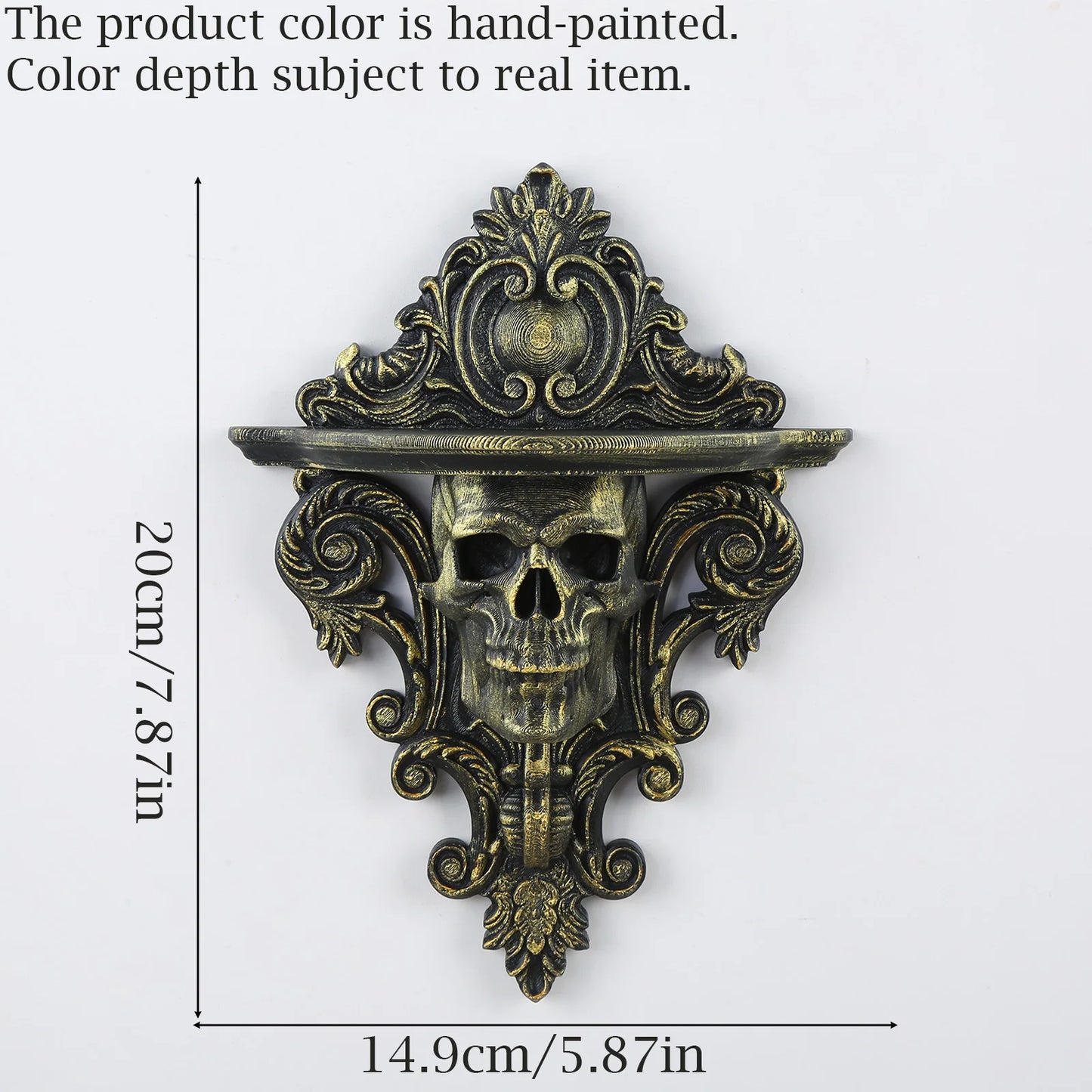Skull scroll wall shelf – witchy gothic altar decor