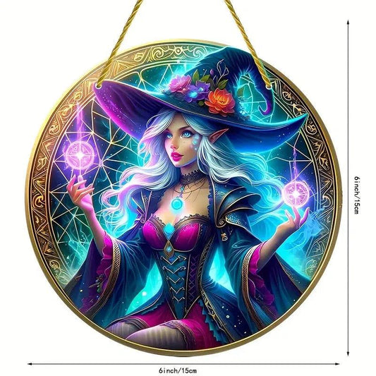 Spell Witch Acrylic Suncatcher Magick Window Hanging-MoonChildWorld