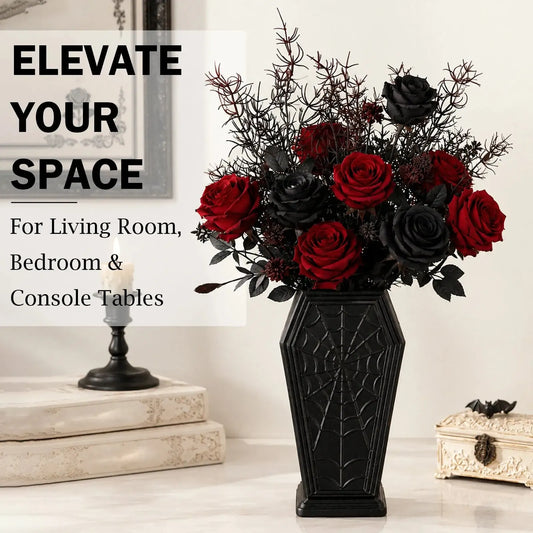 Spider web vase – styled with dried and artificial blooms