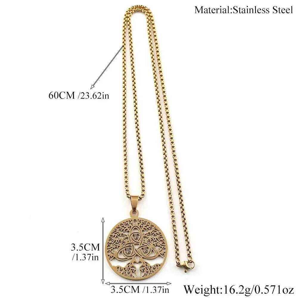 Spirit Tree of Life Celtic Knot Triquetra Trinity Necklace Pagan Jewelry-MoonChildWorld