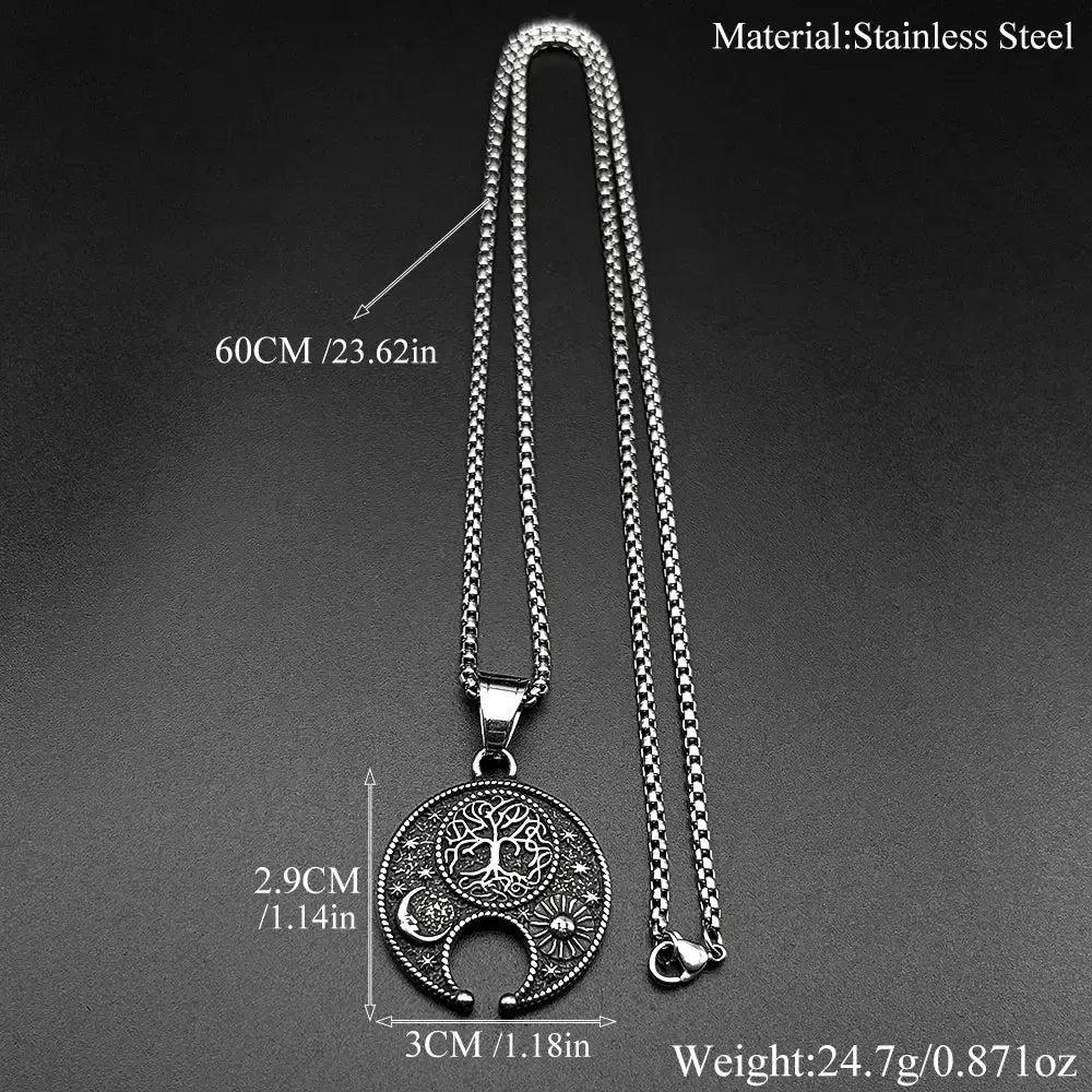 Spirit Tree of Life Moon Sun Pagan Necklace Wicca Jewelry-MoonChildWorld