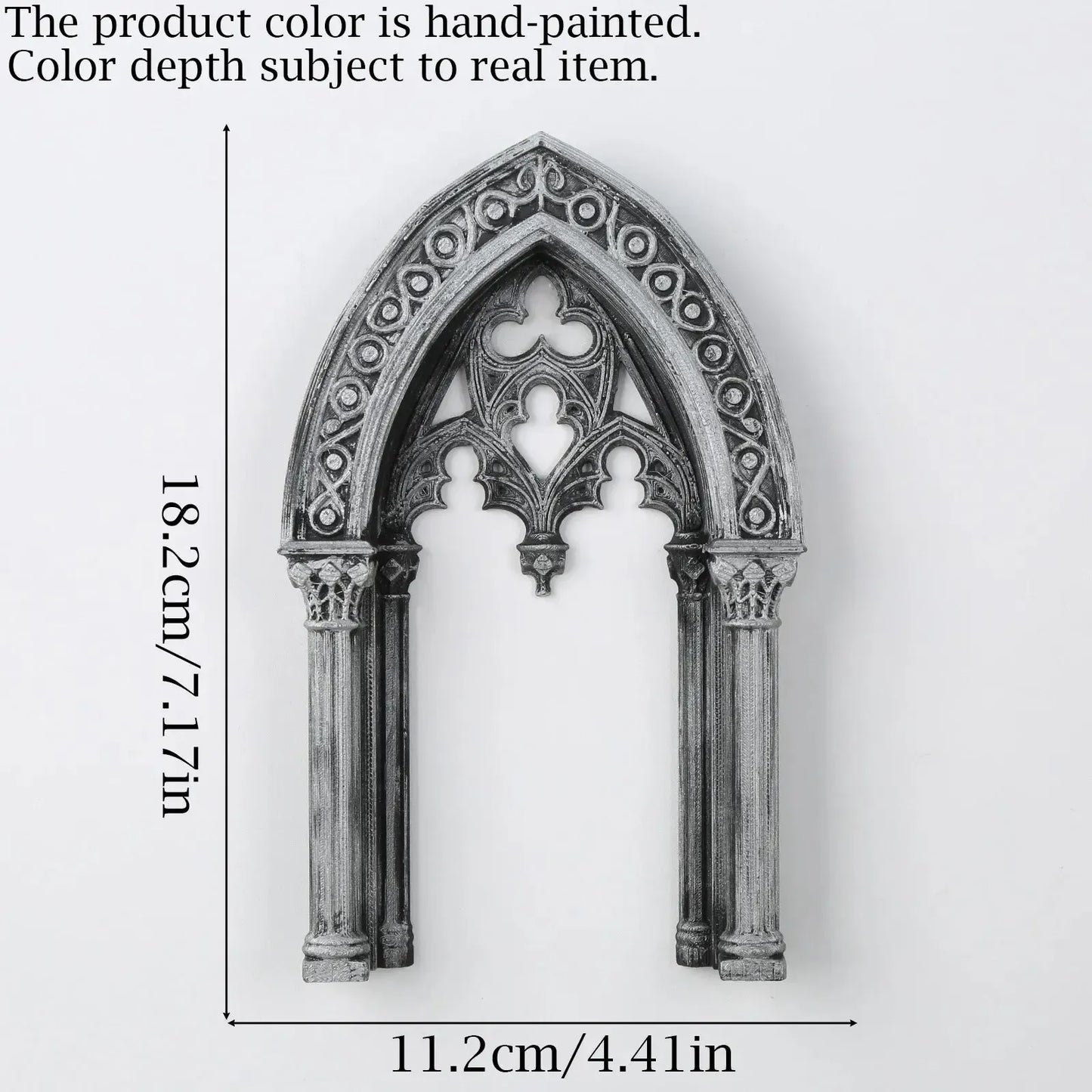 Stone arch window plaque – dark academia wall decor display