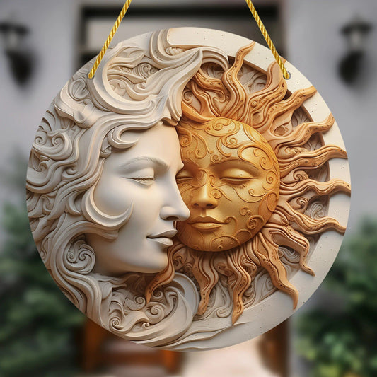 Sun Moon Acrylic Sign Celestial Sun Moon Suncatcher-MoonChildWorld