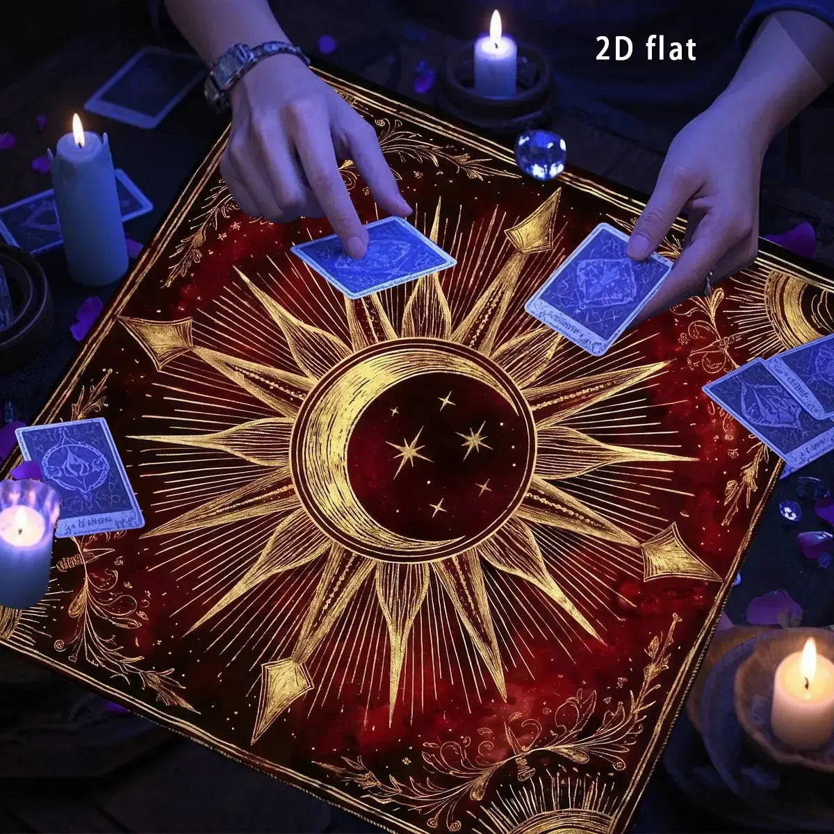 Astrology tarot tablecloth – square divination mat size reference