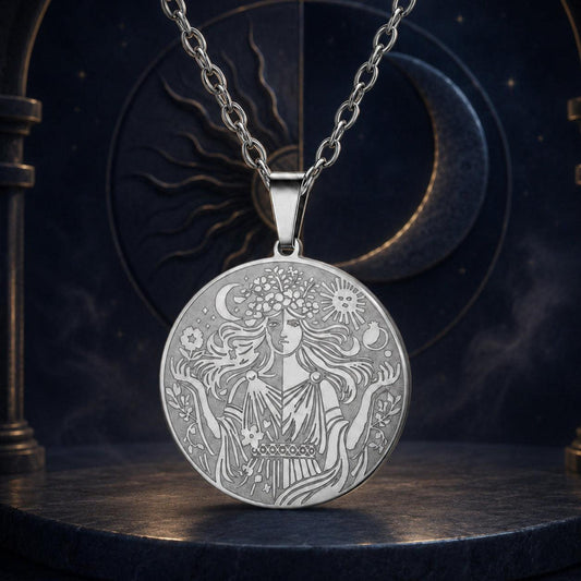 Sun & Moon Goddess Necklace – dark mystical altar product photo 7