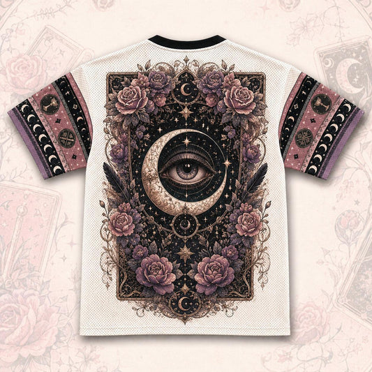 Tarot Witch Raven T-Shirt Winged Eye Moon Cream Gothic Tee back view