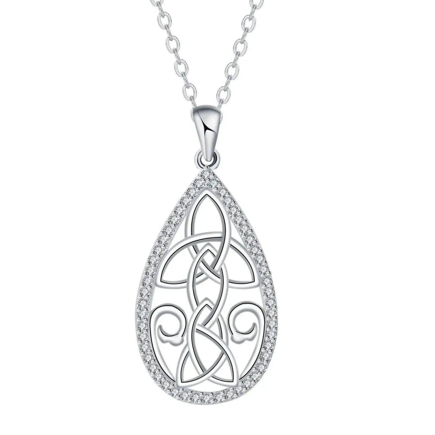 Teardrop Celtic Knot Pagan Necklace Wiccan Jewelry-MoonChildWorld