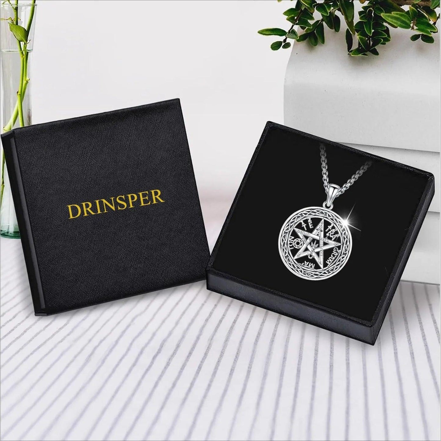 Tetragrammaton Necklace 925 Sterling Silver Wiccan Protection Amulet Necklace-MoonChildWorld