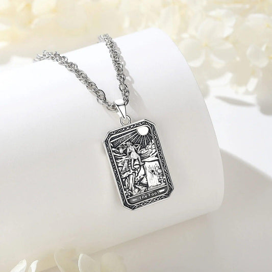 The Fool Tarot Cards Necklace Major Arcana Divination Pendant Witch Jewelry-MoonChildWorld