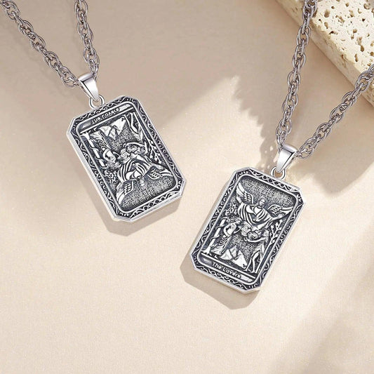 The Lovers Tarot Cards Necklace Major Arcana Divination Pendant Witch Jewelry-MoonChildWorld