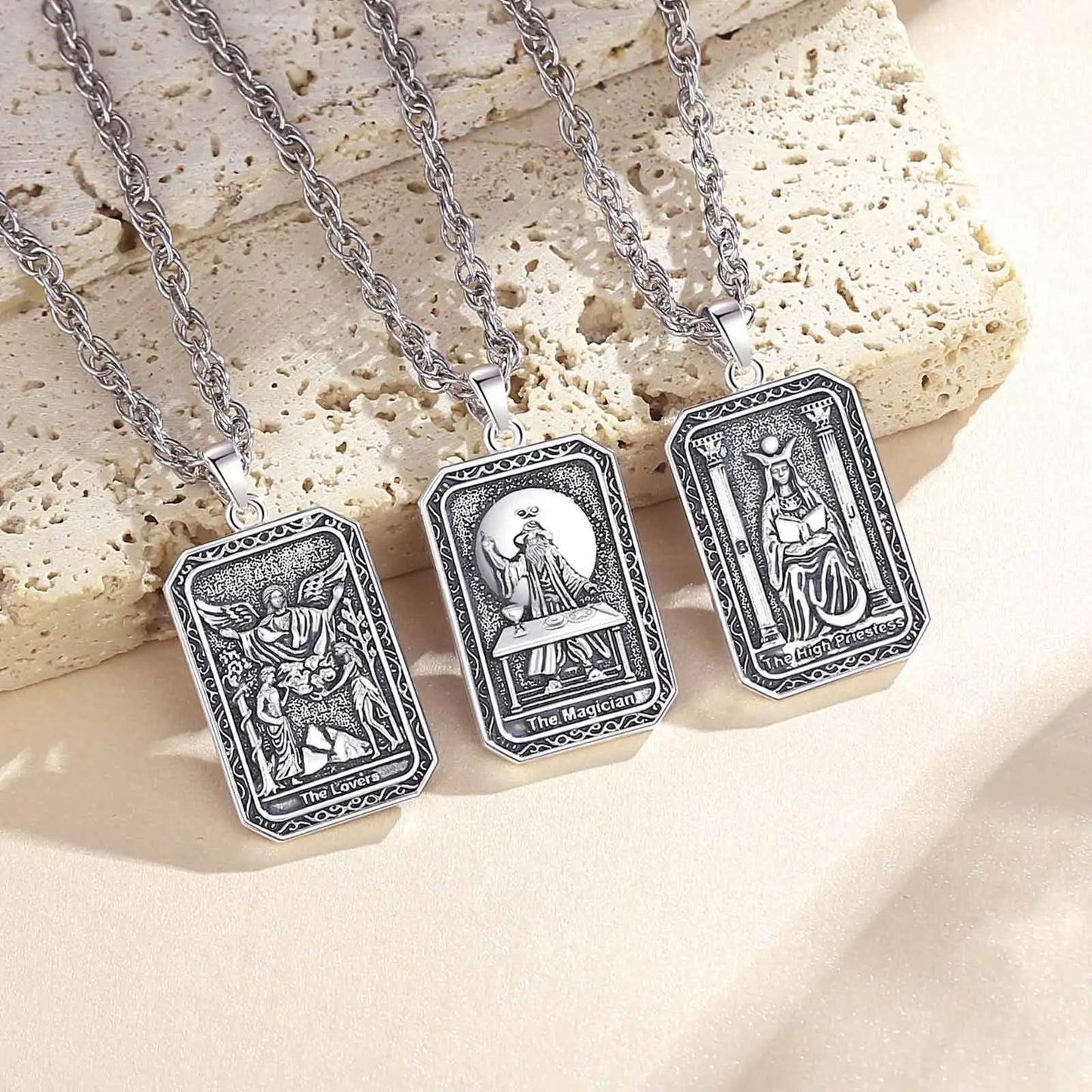 The Lovers Tarot Cards Necklace Major Arcana Divination Pendant Witch Jewelry-MoonChildWorld