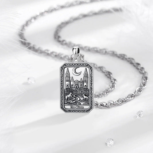 The Moon Tarot Cards Necklace Major Arcana Divination Pendant Wicca Pagan Jewelry-MoonChildWorld