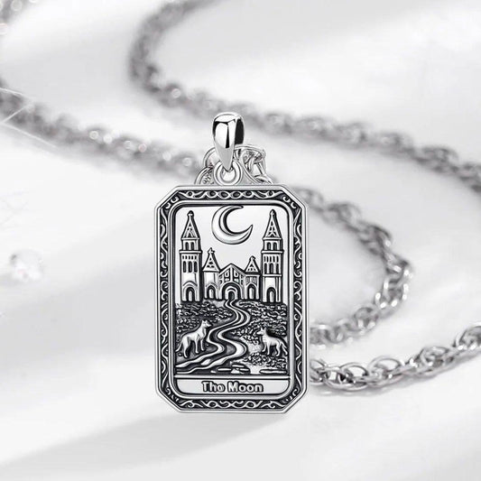The Moon Tarot Cards Necklace Major Arcana Divination Pendant Wicca Pagan Jewelry-MoonChildWorld