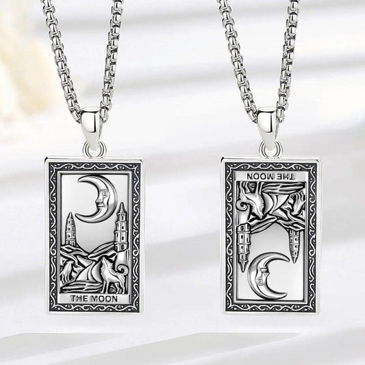 The Moon Tarot Cards Necklace Major Arcana Divination Pendant Witch Jewelry-MoonChildWorld
