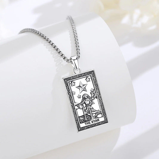 The Star Tarot Cards Necklace Major Arcana Divination Pendant Wicca Pagan Jewelry-MoonChildWorld