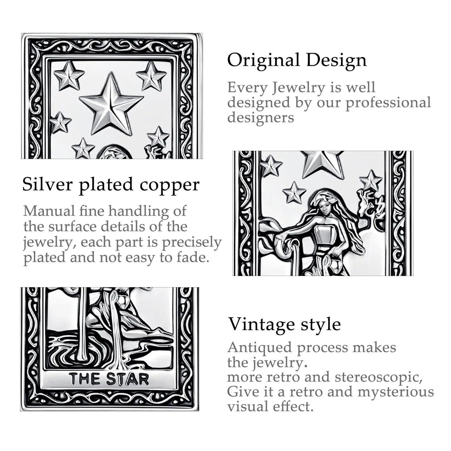 The Star Tarot Cards Necklace Major Arcana Divination Pendant Wicca Pagan Jewelry-MoonChildWorld