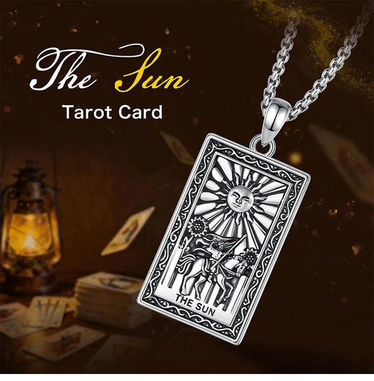 The Sun Tarot Cards Necklace Major Arcana Divination Pendant Wicca Pagan Jewelry-MoonChildWorld