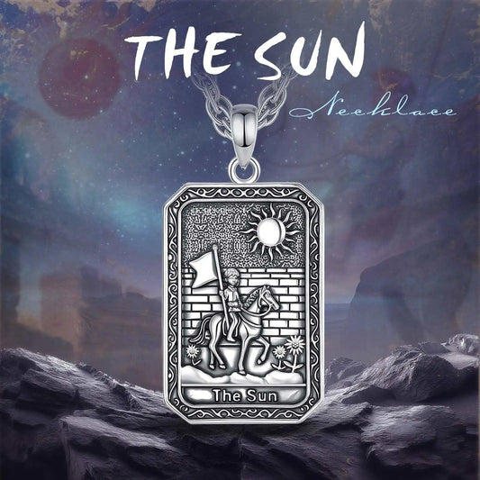 The Sun Tarot Cards Necklace Major Arcana Divination Pendant Witch Jewelry-MoonChildWorld