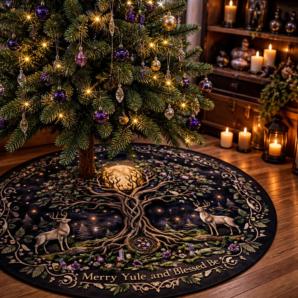 Tree of Life Moon Yule Tree Skirt – Pagan Witchy Gothic Decor_mockup_2.webp