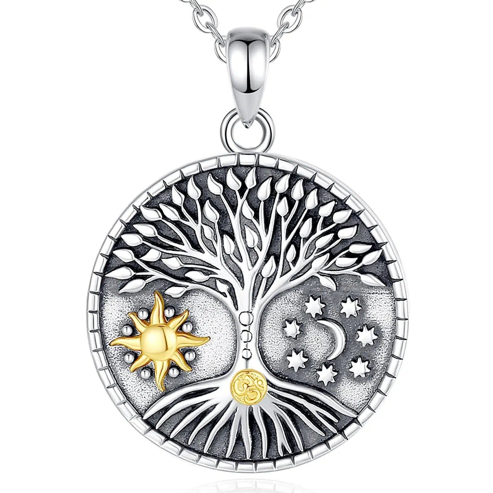 Tree of Life Necklace Wicca Pagan Sun Moon Jewelry – MOONCHILD LTD