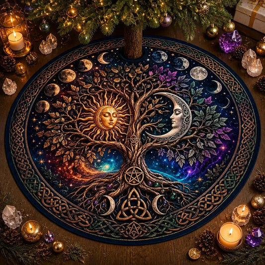 Tree of Life Sun and Moon Yule Tree Skirt – Pagan Witch Gothic Decor_mockup_1.webp