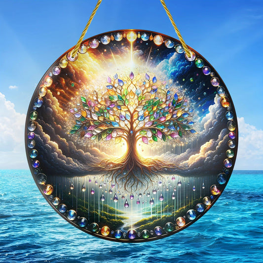 Tree of Life Suncatcher Wicca Acrylic Sign Pagan Home Decor-MoonChildWorld