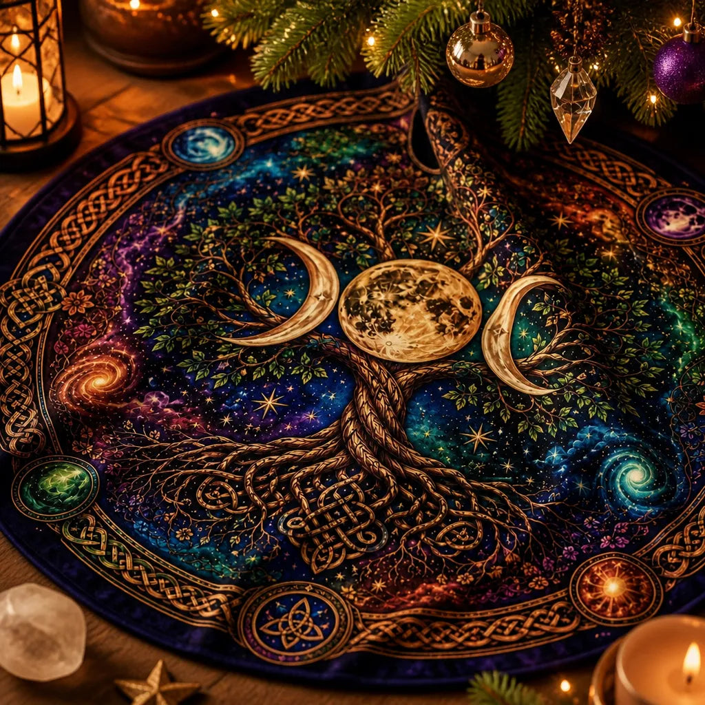 Tree of Life Triple Moon Celtic Yule Tree Skirt – Pagan Witchy Decor_mockup_3.webp