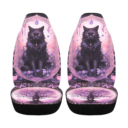 Tree of life and Black Cat Gothic Car Seat Covers-MoonChildWorld
