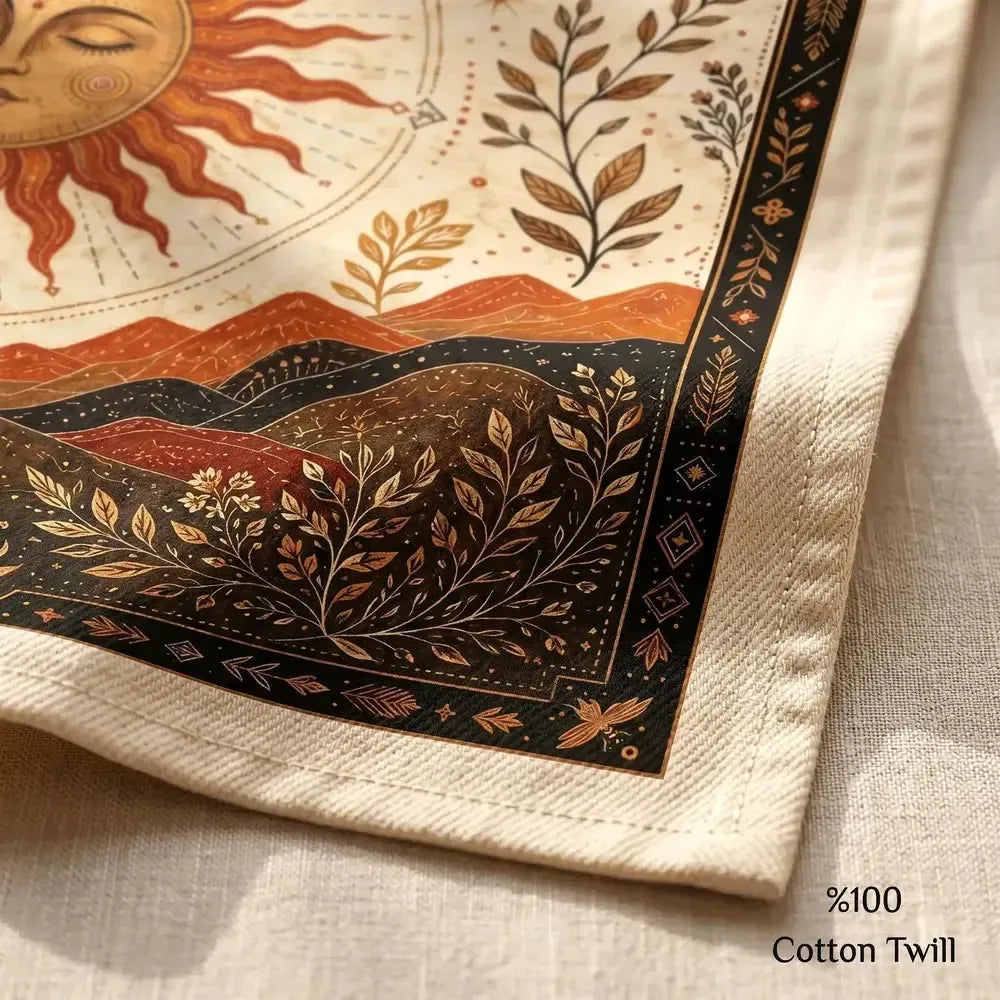 Triple Moon Sun Goddess Altar Cloth Pagan Litha Ritual Decor-MoonChildWorld