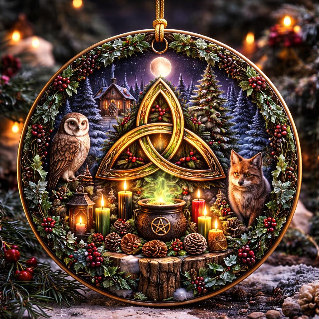 Triquetra Celtic Knot Pagan Yule Ceramic Ornaments - Wiccan Christmas Tree Decor-MoonChildWorld