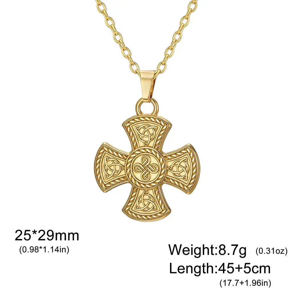 Triquetra Trinity Knot Cross Necklace Celtic Norse Amulet-MoonChildWorld