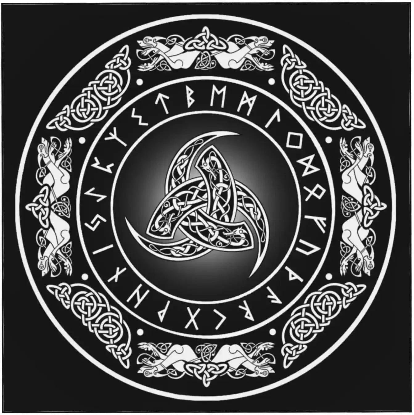Viking Runes Celtic Triskele Tablecloth Norse Pagan Mythology Table Cloths-MoonChildWorld