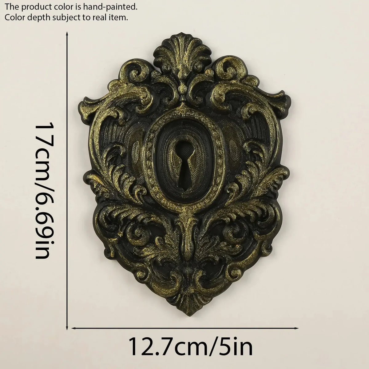 Size reference for the vintage gothic keyhole wall hanging