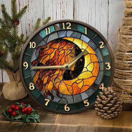 Wicca Moon Goddess Metal Wall Clock For Pagan Home Decor-MoonChildWorld