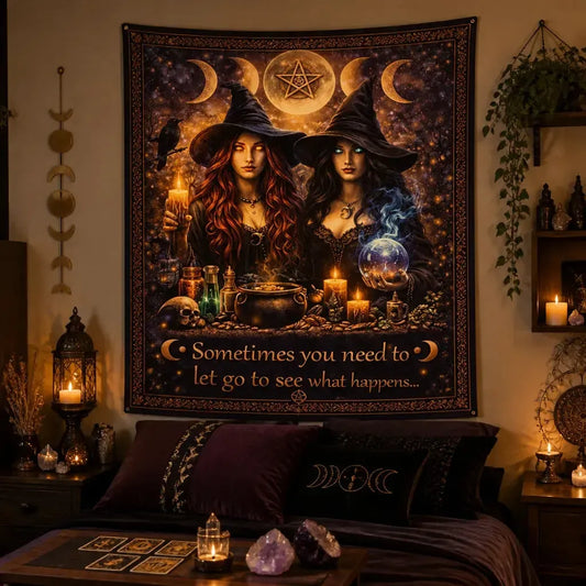 Wicca Moon Phases Dark Witch Tapestry – Gothic Occult Halloween Wall Hanging_mockup_1.webp