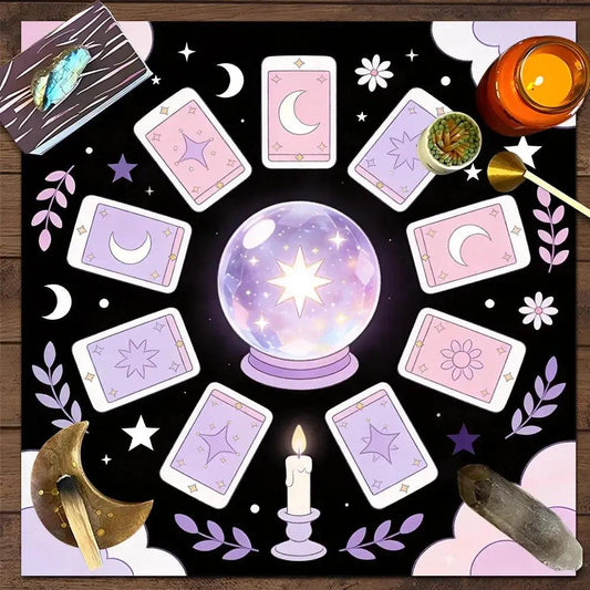 Wicca Tarot Cards Altar Cloth Pagan Tablecloth For Rituals, Tarot Reading & Home Decor-MoonChildWorld