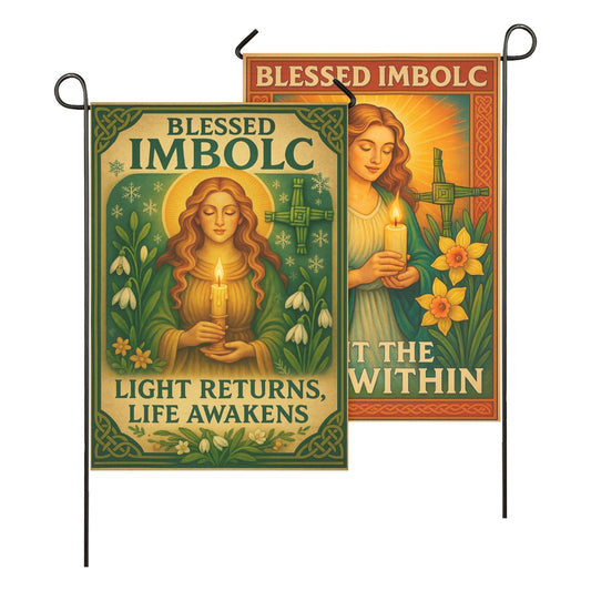 Wiccan Imbolc Sabbat Garden Flag and House Flag for Pagan Home Decor-MoonChildWorld