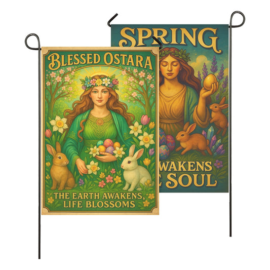 Wiccan Ostara Sabbat Garden Flag and House Flag for Pagan Spring Home Decor-MoonChildWorld
