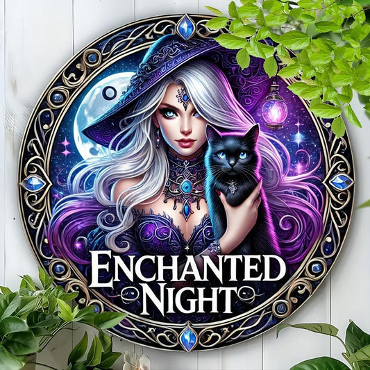 Wiccan & Pagan Metal Sign Witchy Welcome Decor for Yule & Halloween-MoonChildWorld