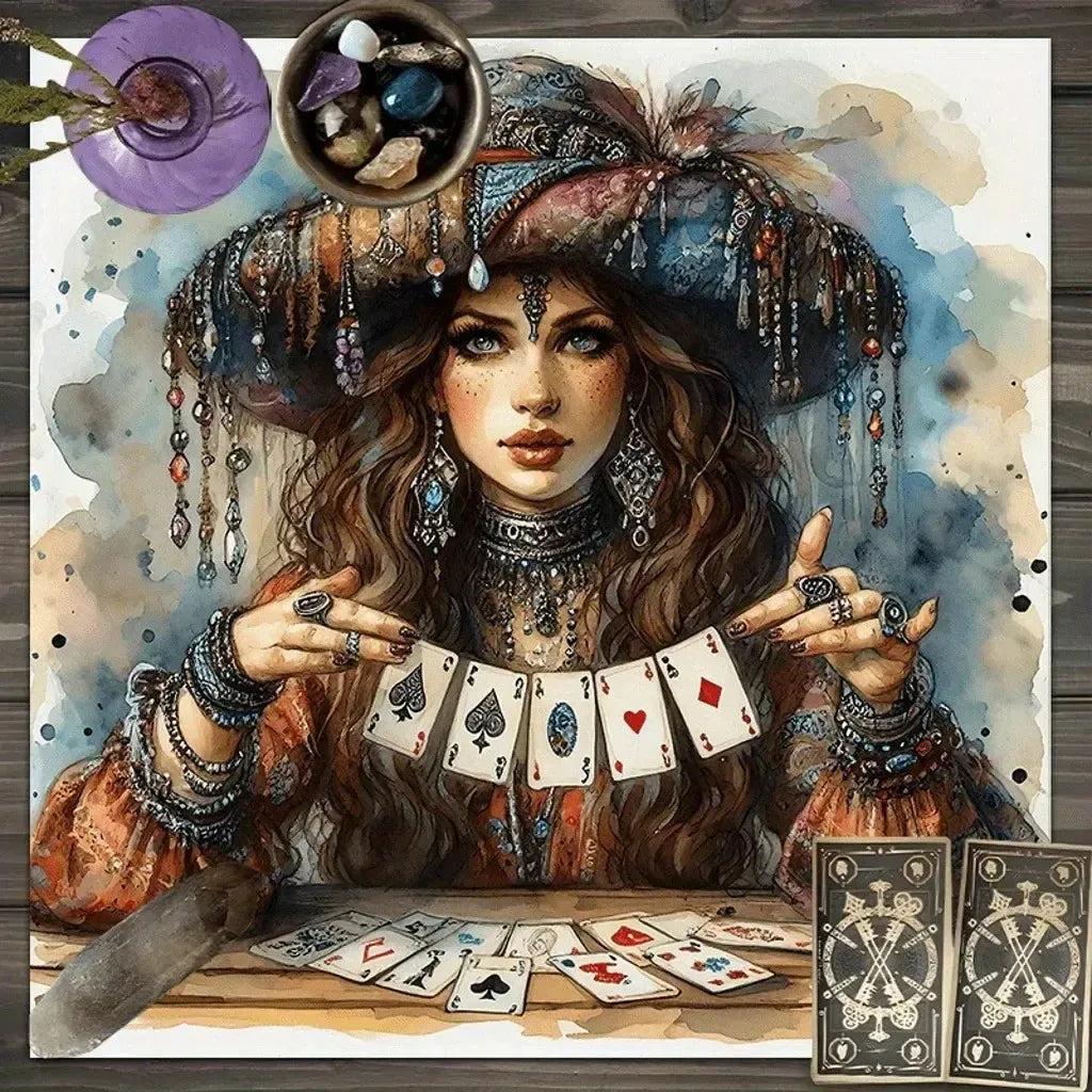 Witch Altar Cloth Wicca Tarot Tablecloth for Divination Pagan Decor-MoonChildWorld